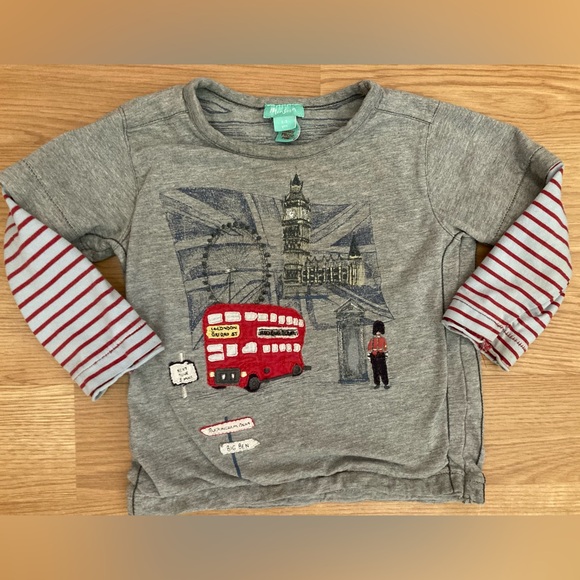 Monsoon London Graphic Embroidered Kids Long Sleeve Tee 2T 3T - Picture 1 of 4